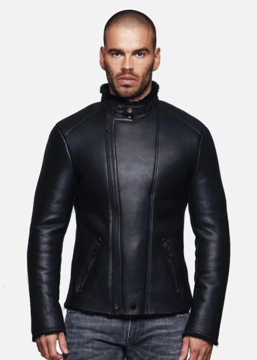 black-shearling-leather-jacket-100-genuine-sheepskin (2)