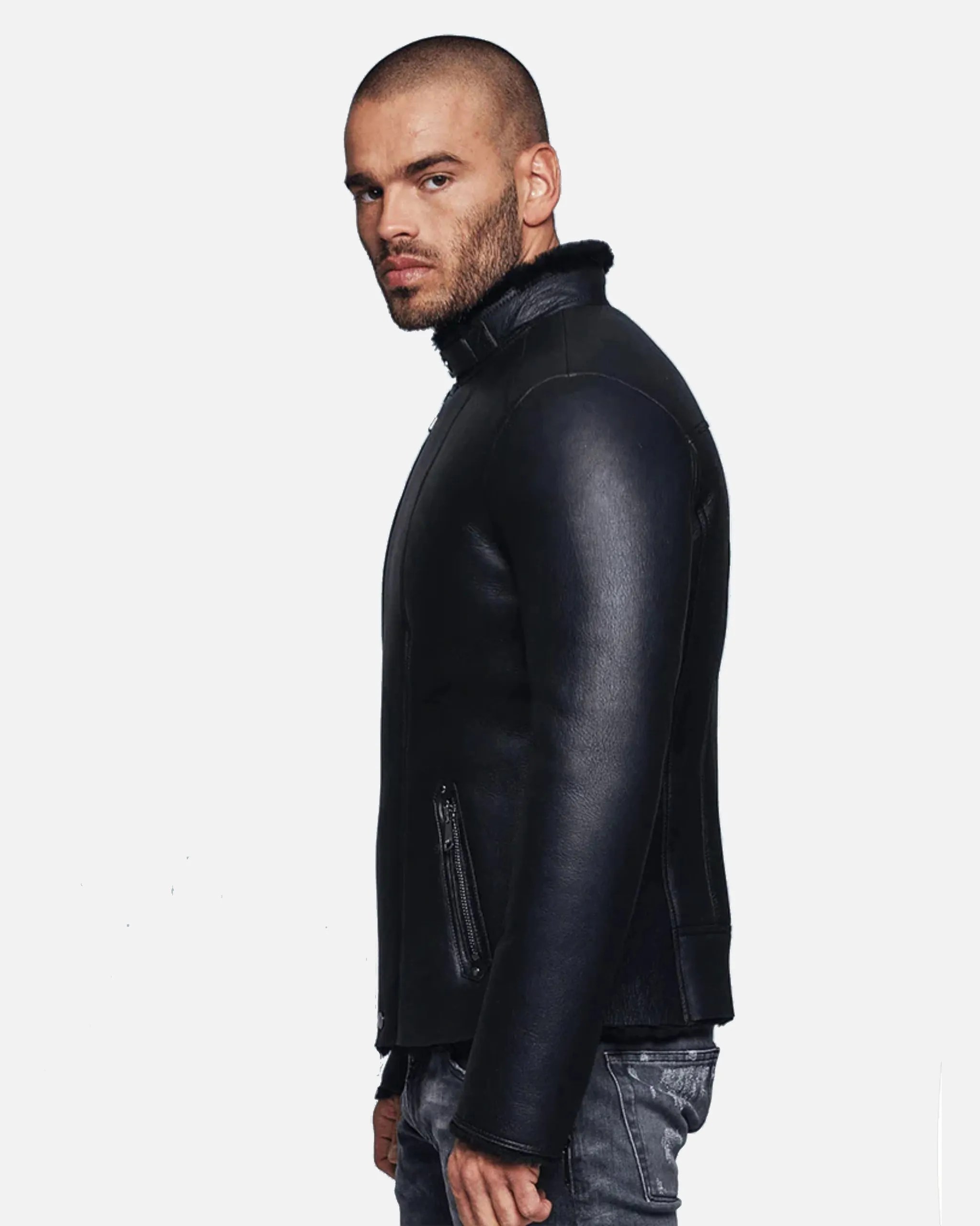 black-shearling-leather-jacket-100-genuine-sheepskin (4)