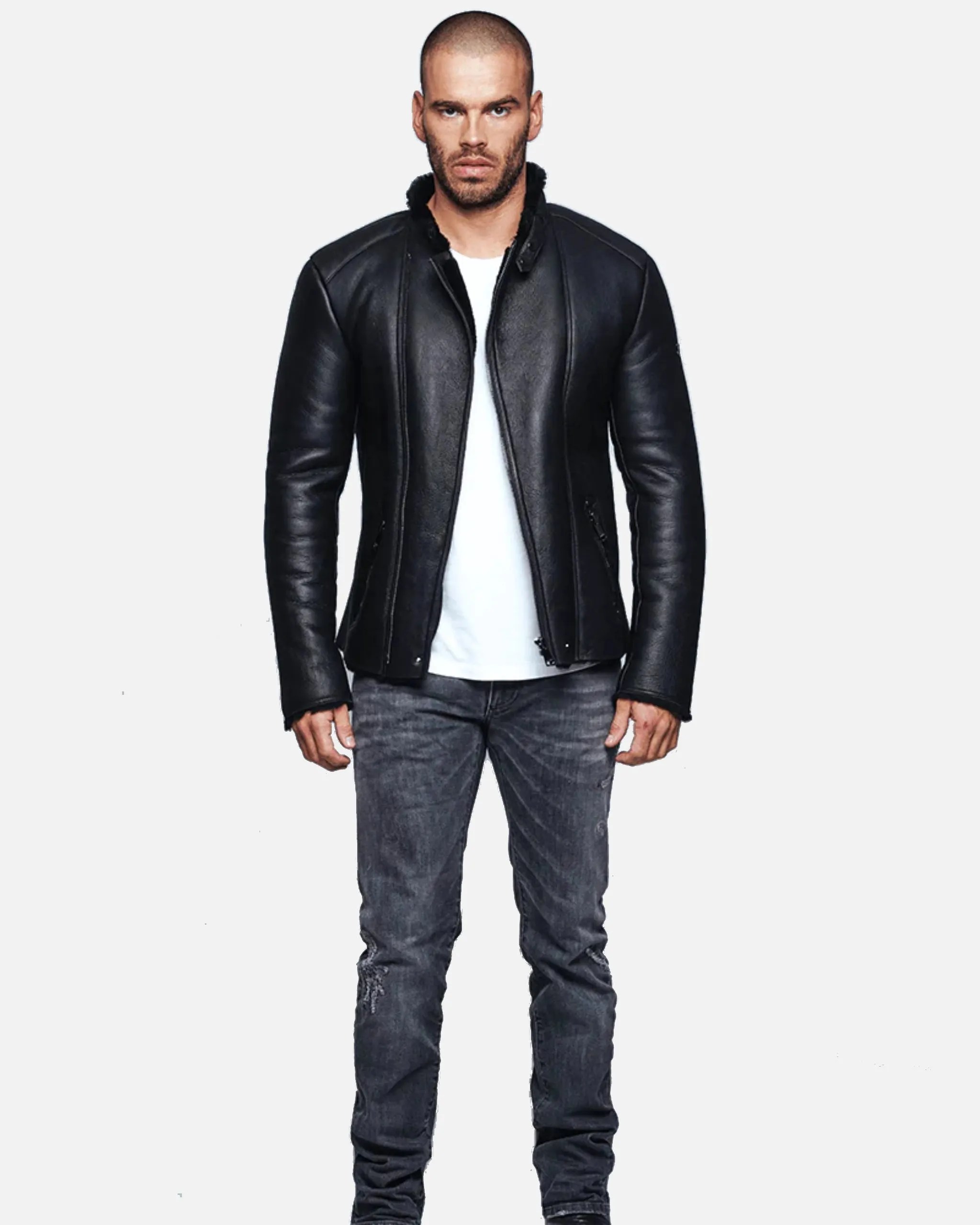 black-shearling-leather-jacket-100-genuine-sheepskin (5)