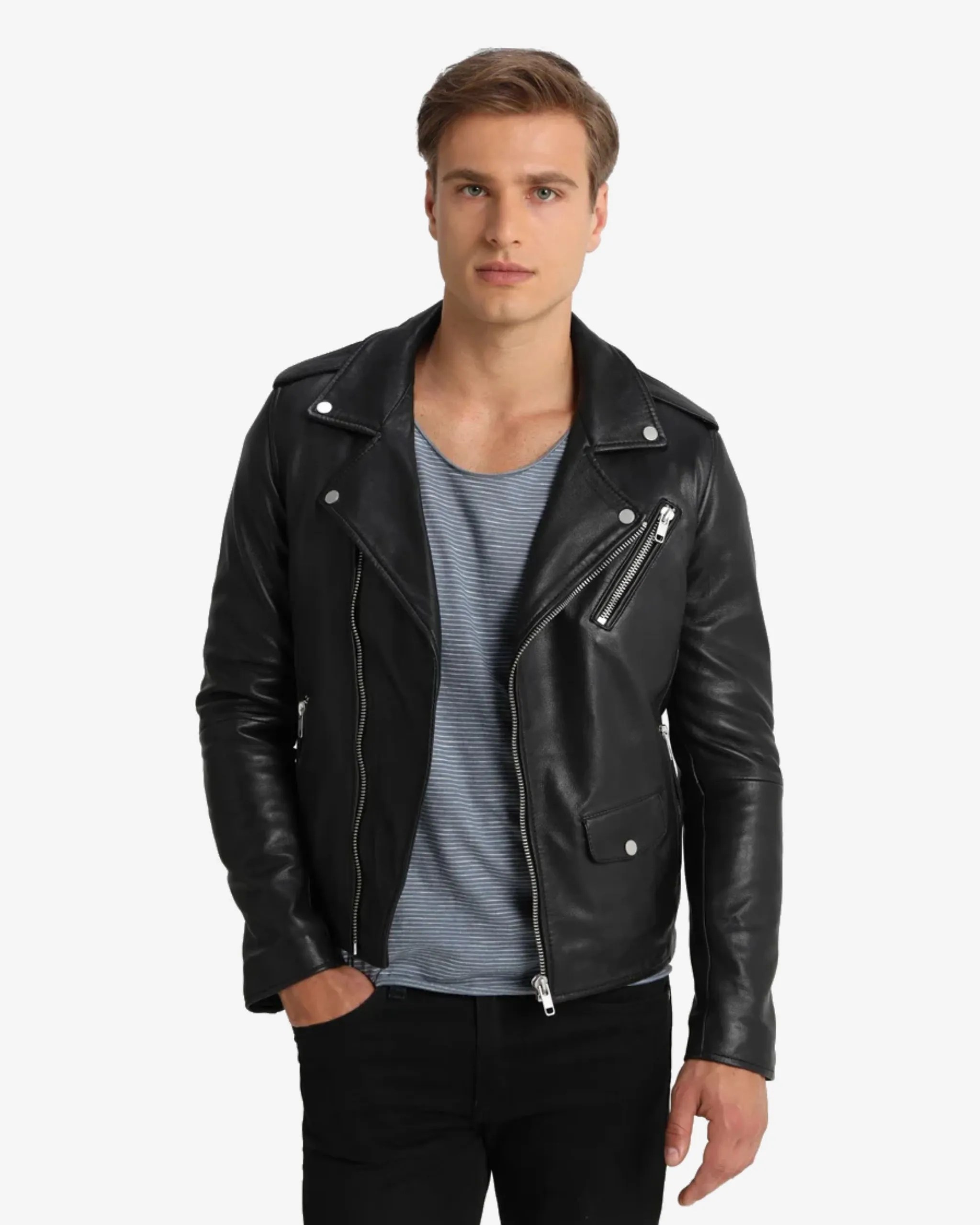 mens-black-biker-leather-jacket-genuine-lambskin-leather