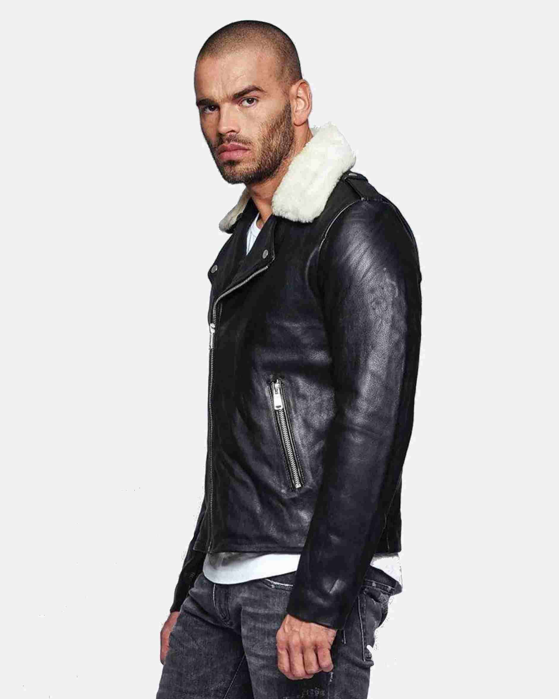 mens-black-fur-collared-biker-leather-jacket-100-genuine-lambskin (4)