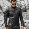 mens-black-leather-jacket-short-standing-collar-real-cow-hide-leather (4)