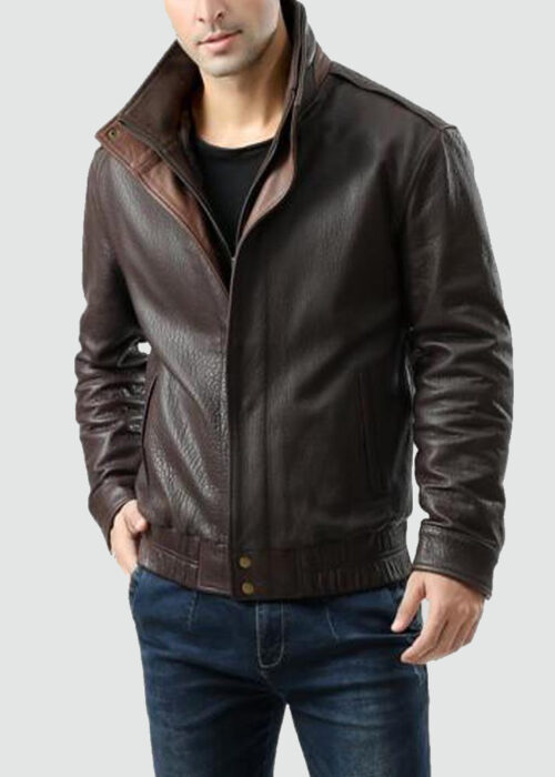 mens-check-brown-bomber-leather-jacket-genuine-lambskin-leather (2)