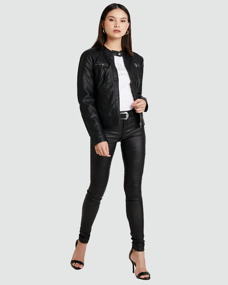 womens-black-bandit-faux-cafe-racer-leather-jacket-on-sale-now (4)