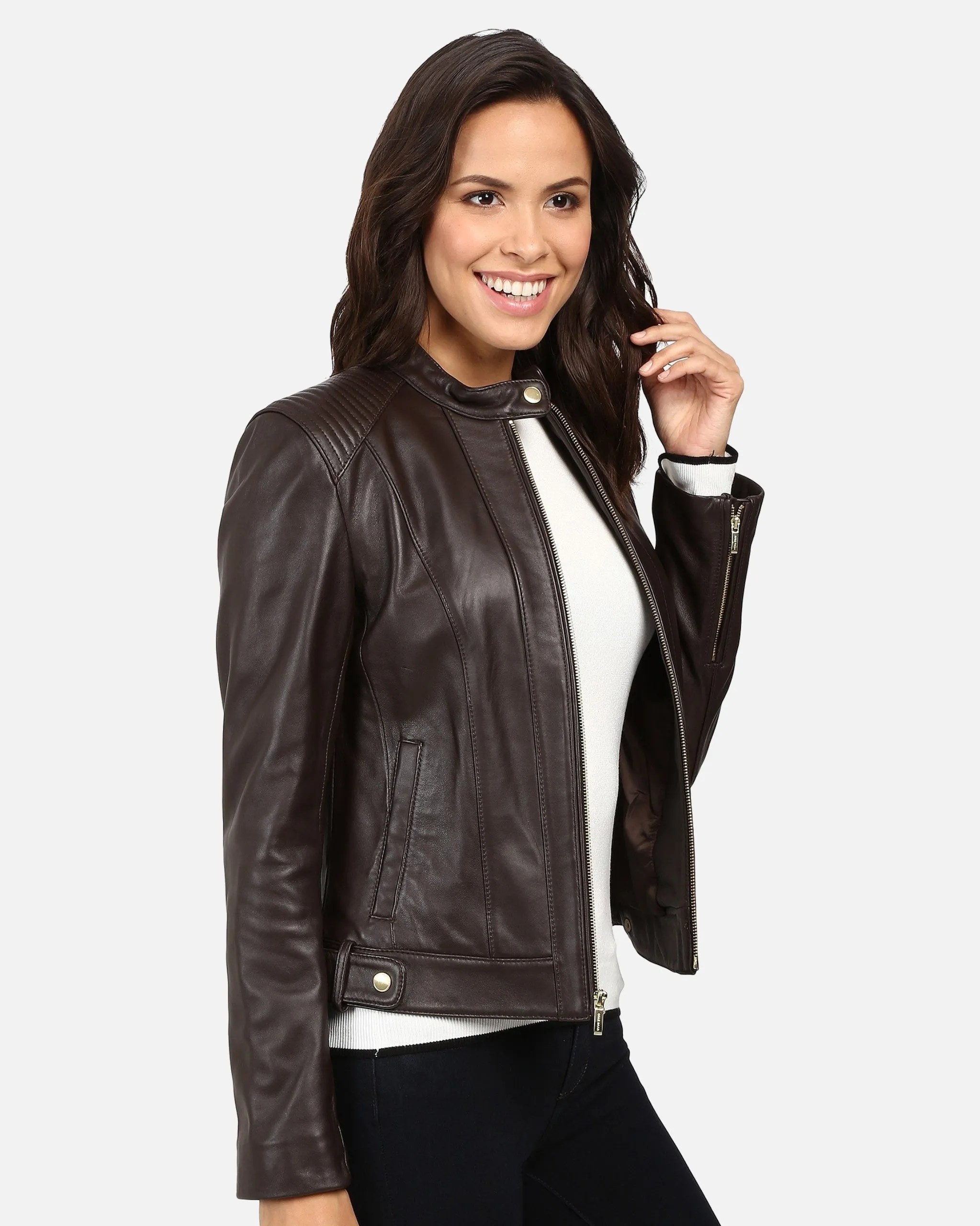 womens-black-leather-racer-jacket-genuine-lambskin-stand-collar (3)