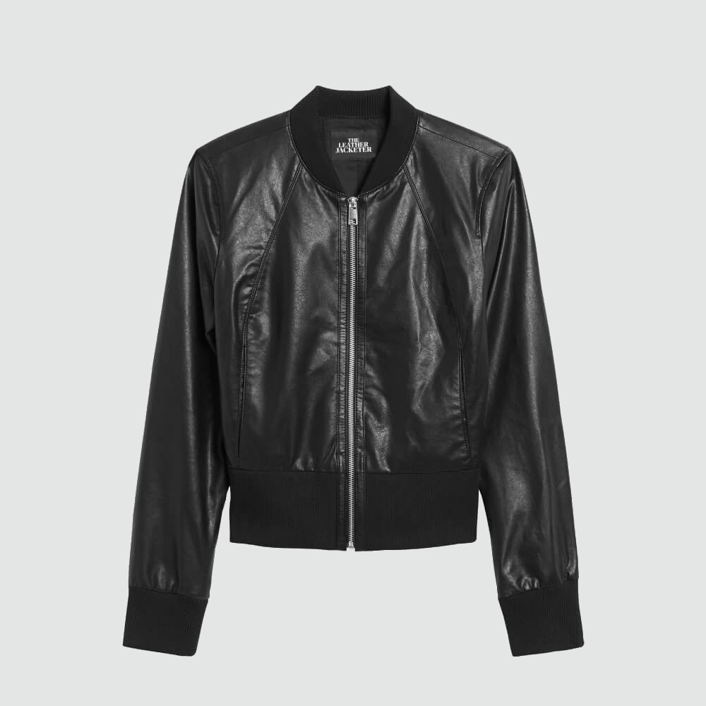 womens-black-ribbed-cuff-bomber-leather-jacket-real-sheepskin (4)