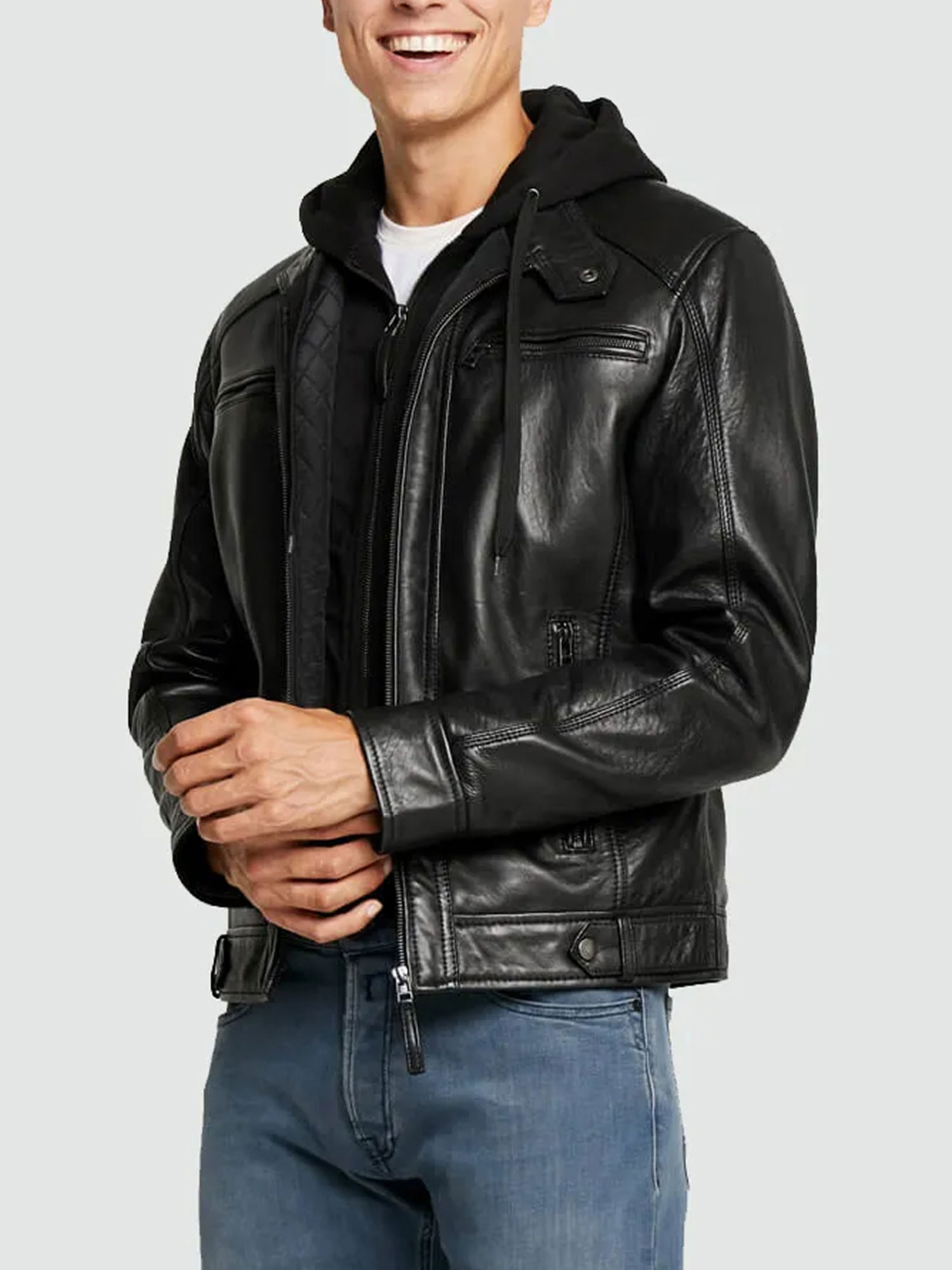 mens-nils-black-hooded-biker-leather-jacket (3)